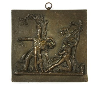 Lot 148 - A Waterloo commemorative bronze plaque