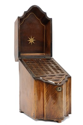 Lot 344 - A George III mahogany knife box
