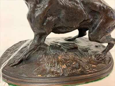 Lot 191 - A bronze model of a setter barking