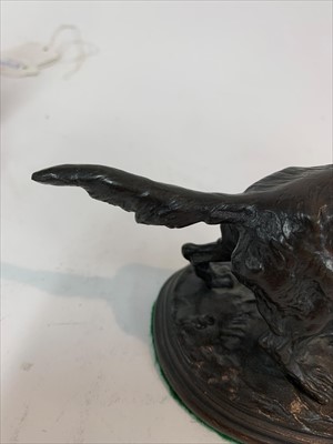 Lot 191 - A bronze model of a setter barking