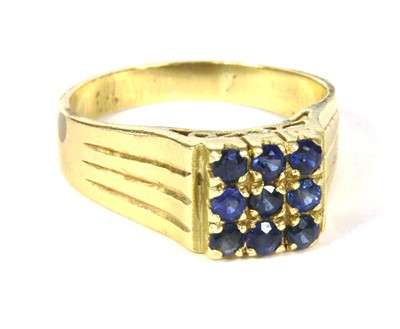 Lot 34 - A gold sapphire ring