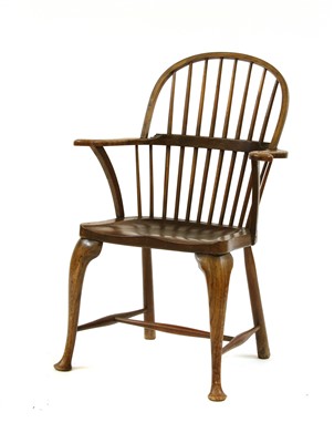 Lot 430 - 19th century stick back elbow chair