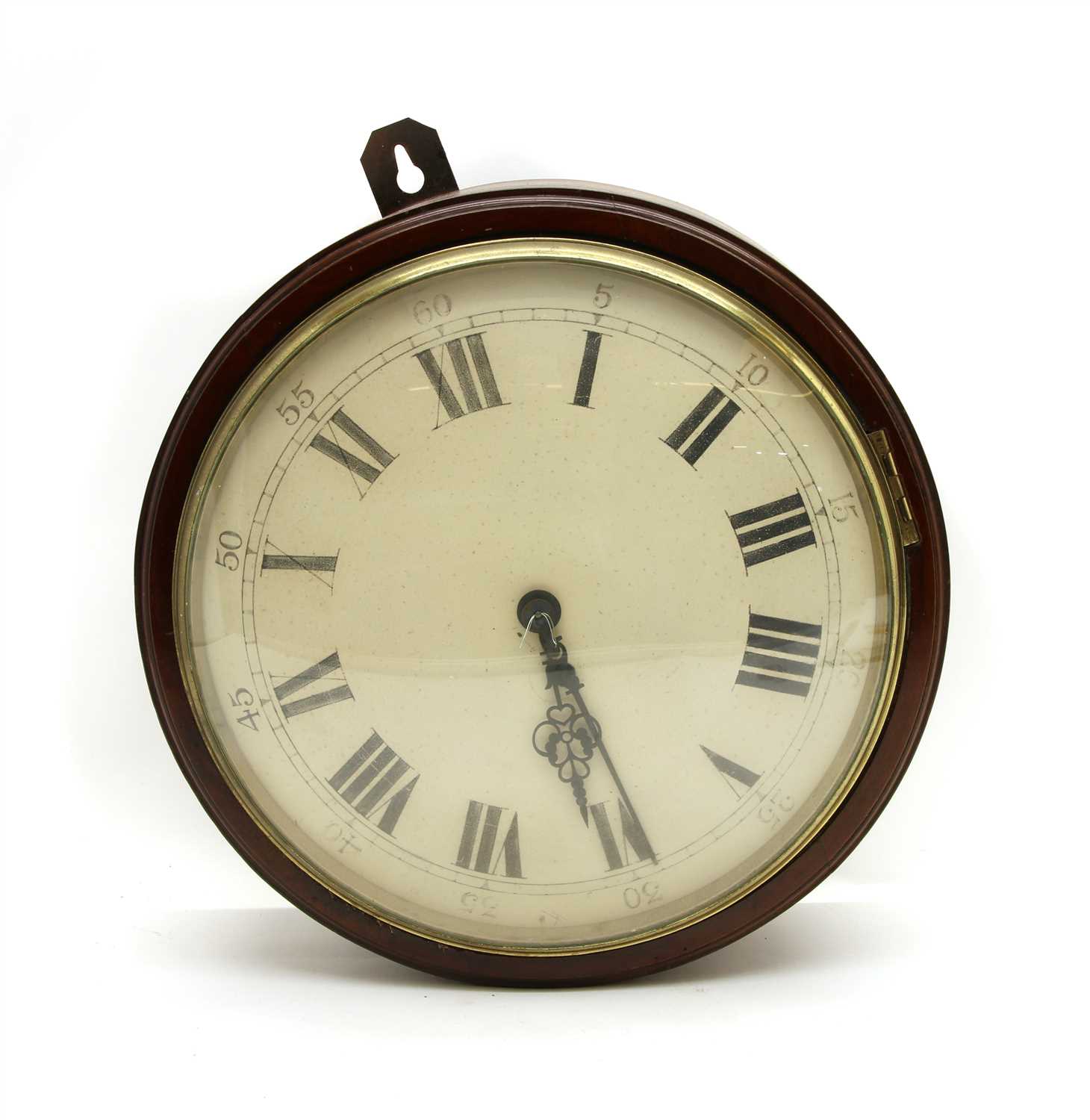 Lot 368 - A late 19th century mahogany dial clock