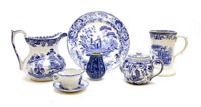 Lot 286 - A collection of 19th century and later blue and white transfer porcelain