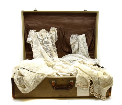 Lot 1411 - A large collection of antique and vintage lace and textiles etc
