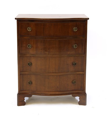 Lot 1716 - A mahogany serpentine fronted bachelor's chest