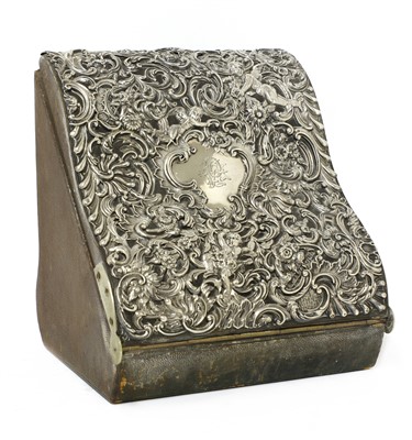 Lot 243 - A Victorian silver-mounted stationery box