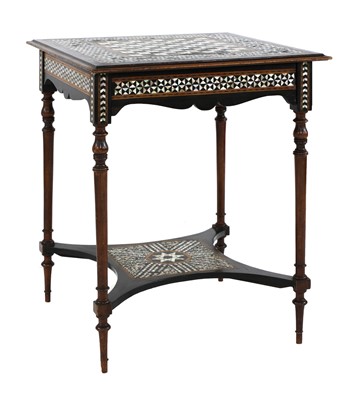 Lot 751 - A Middle Eastern-style rosewood and mother-of-pearl occasional table