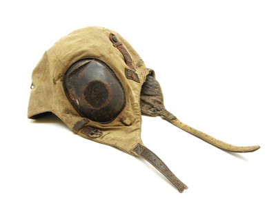 Lot 168 - A WWII Battle of Britain crashed German Luftwaffe pilot officers LKp s100 summer flying helmet