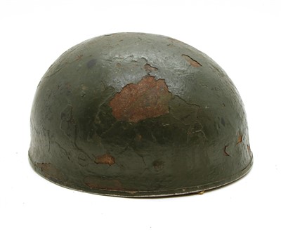 Lot 169 - A WWII British Airborne paratrooper helmet, liner and chin strap