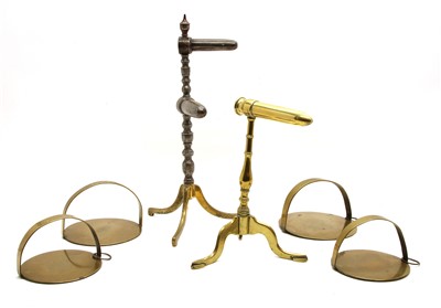 Lot 308 - Two 19th century Goffering iron stands