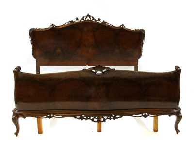 Lot 458 - A French burr walnut double bed