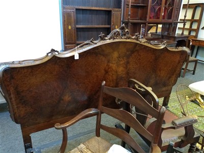 Lot 458 - A French burr walnut double bed