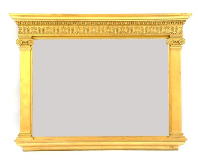 Lot 496 - A large gilt overmantel mirror