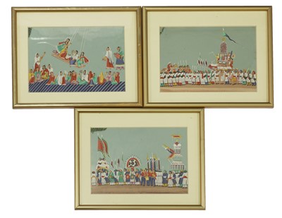 Lot 142 - Seven Indian paintings on mica
