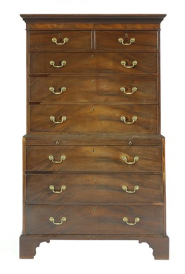 Lot 705 - A George III mahogany chest on chest