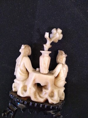 Lot 232 - A box of early 20th century oriental carved ivory items