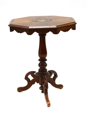 Lot 1593 - A Victorian rosewood and inlaid octagonal occasional table