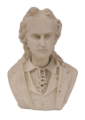 Lot 224 - A carved marble bust of a 19th century gentleman