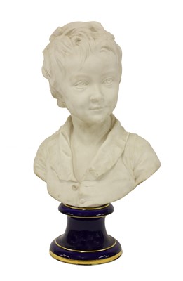 Lot 330 - A Parian ware bust of a boy