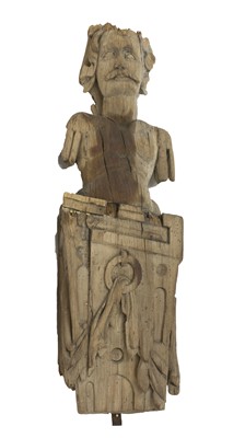 Lot 301 - A carved wooden term figure