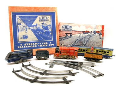 Lot 1210 - A quantity of Mettoy tin plate model railway items