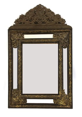 Lot 1605 - A 19th century Flemish style cushion mirror