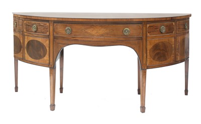 Lot 514 - A George III-style mahogany demilune sideboard