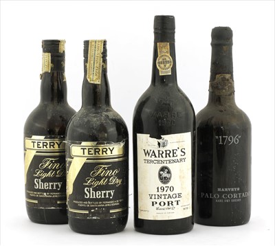 Lot 101 - Assorted: Warre's, Tercentenary Vintage Port, 1970, one bottle and others, four bottles in total