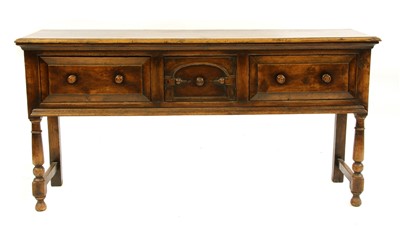 Lot 1670 - An 18th century and later oak dresser base