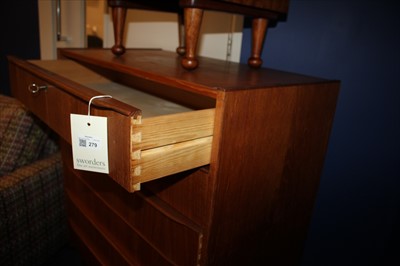Lot 279 - A Danish teak six-drawer chest