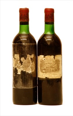 Lot 268 - Chateau Lafite Rothschild, Pauillac, 1st growth, 1972, two bottles (damaged labels)