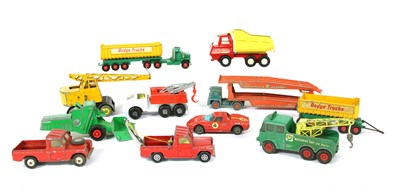Lot 1246 - Two boxes of old Dinky die cast cars and lorries