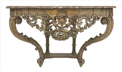 Lot 689 - A French Provençal oak console table