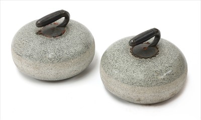 Lot 689 - Two Scottish granite curling stones