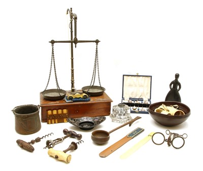 Lot 1376 - An early 20th century set of balance weighing scales
