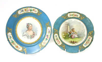 Lot 1455 - Two Sevres style cabinet plates