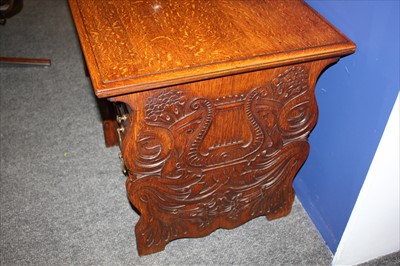 Lot 6 - An oak ten-drawer music cabinet