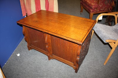 Lot 6 - An oak ten-drawer music cabinet