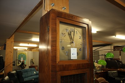 Lot 112 - An Art Deco walnut longcase clock