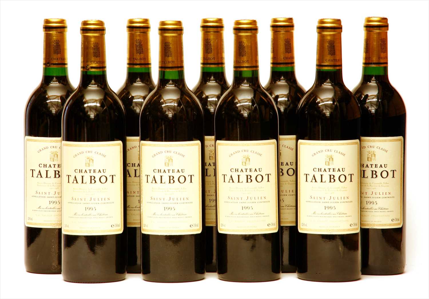 Lot 336 - Château Talbot, Saint-Julien, 4th growth, 1995, nine bottles