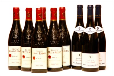 Lot 209 - Assorted Red Rhone: Ch Mont-Redon, Lirac, 2011, and Paul Jaboulet Aîné, 2010, total nine bottles