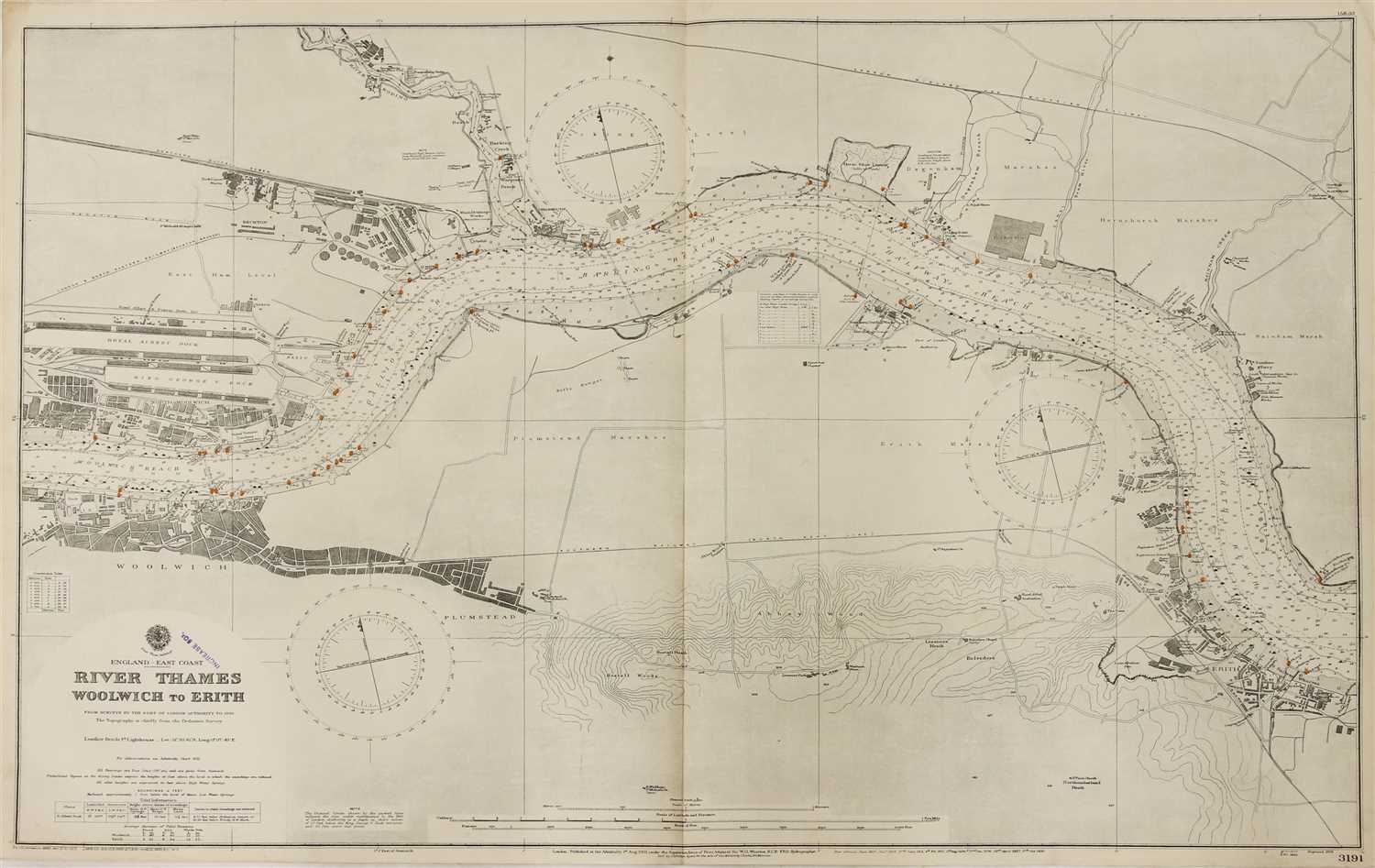 Lot 112 - ADMIRALTY CHART OF THE RIVER THAMES
