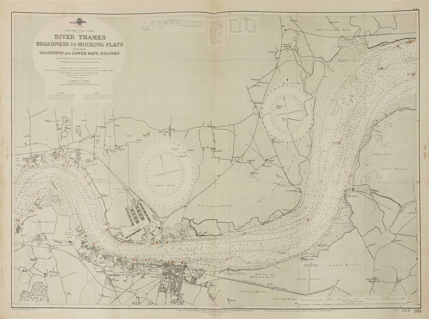 Lot 108 - ADMIRALTY CHART OF THE RIVER THAMES