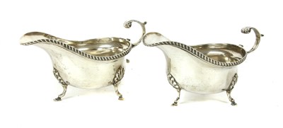 Lot 1152 - A pair of silver sauce boats