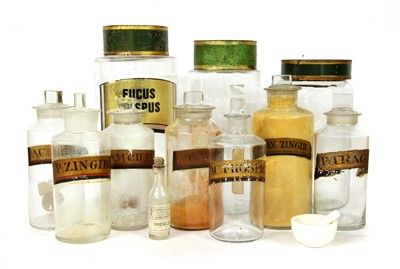 Lot 1366 - A collection of apothecary bottles