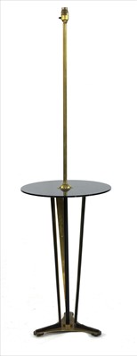 Lot 353 - A black lacquered and brass standard lamp