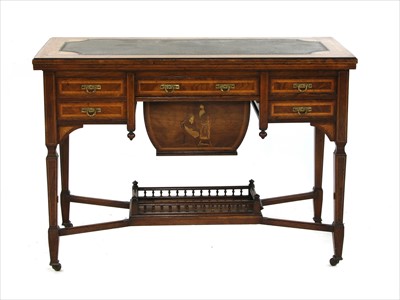 Lot 722 - A Victorian rosewood and satinwood banded combination work and games table