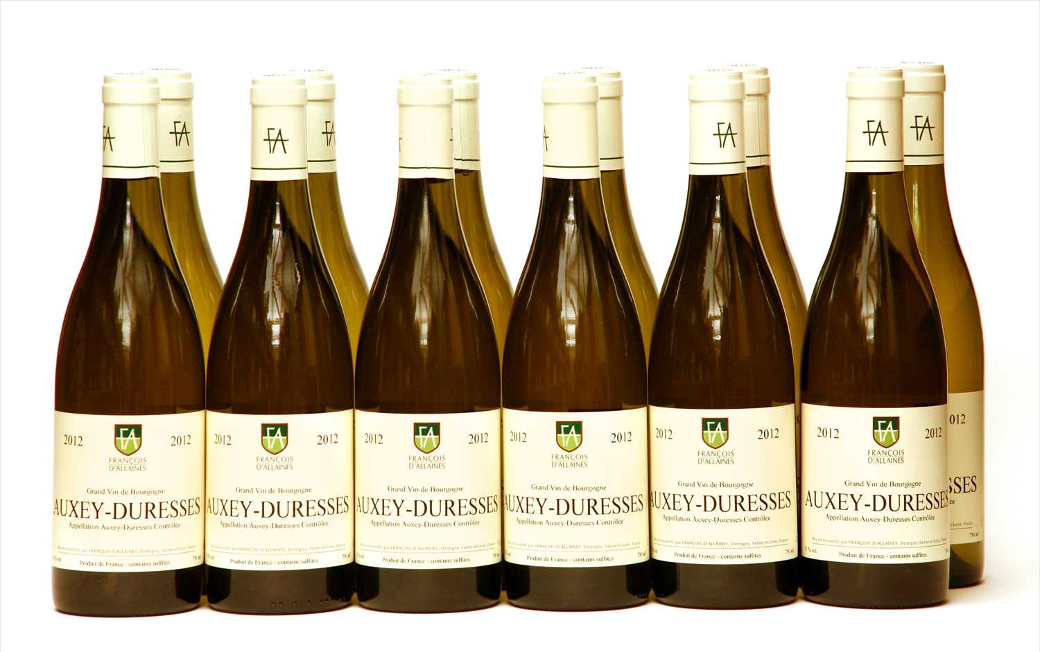 Lot 15 - François d'Allaines, Auxey-Duresses, 2012, twelve bottles (boxed)