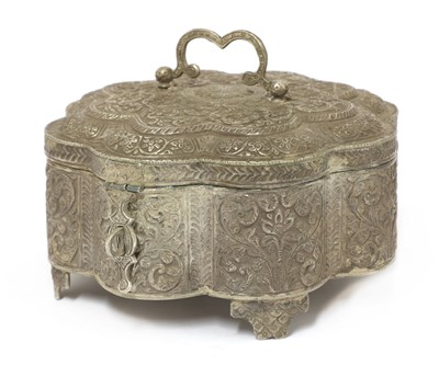 Lot 97 - An Indian white metal betel or spice box